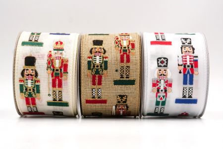 Christmas Nutcracker Wired Ribbon - Christmas Nutcracker Wired Ribbon